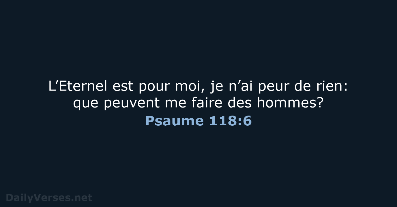 Psaume 118:6 - SG21