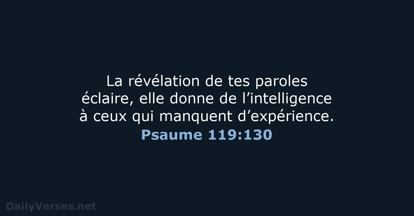 Psaume 119:130 - SG21