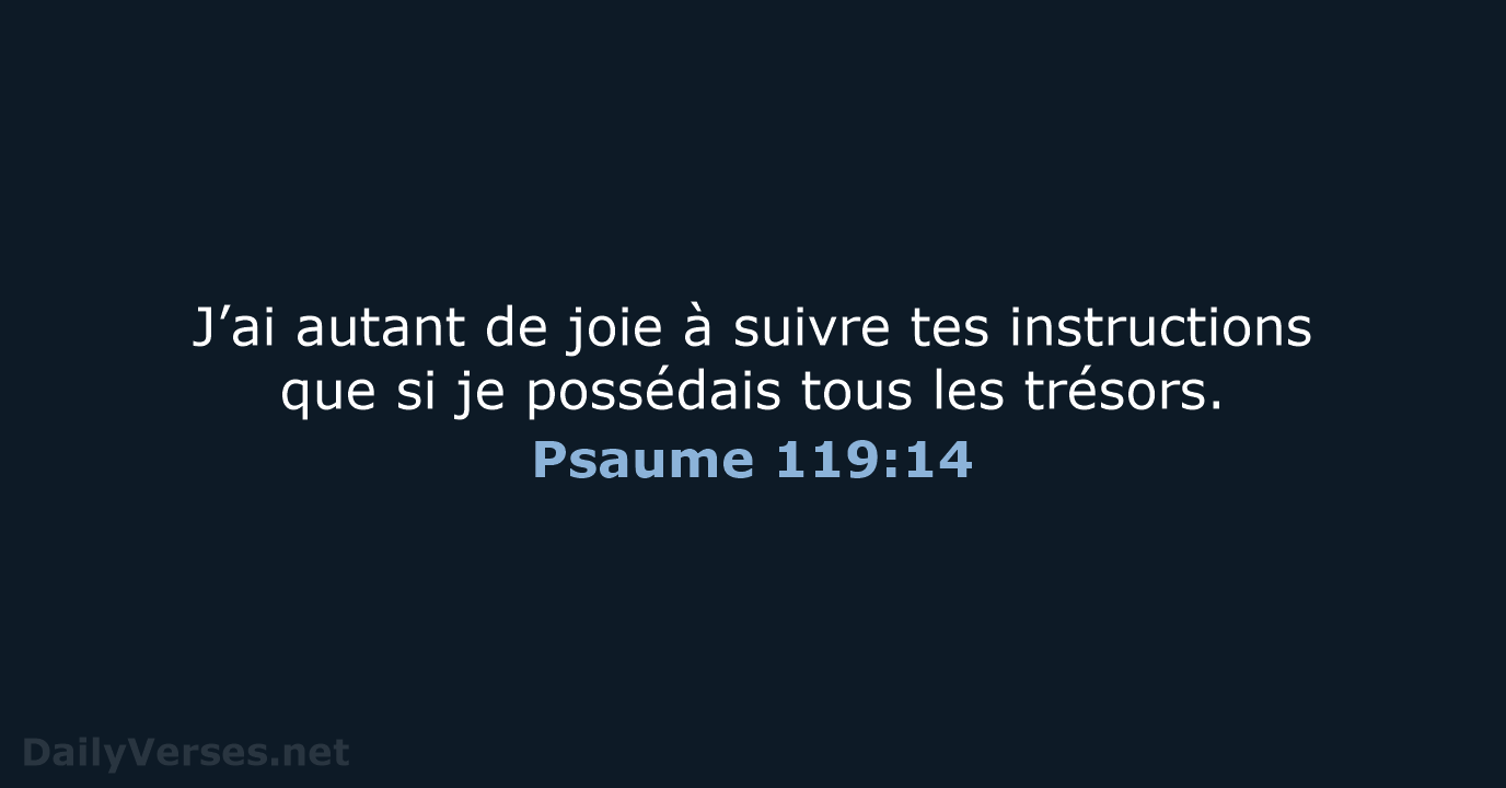 Psaume 119:14 - SG21