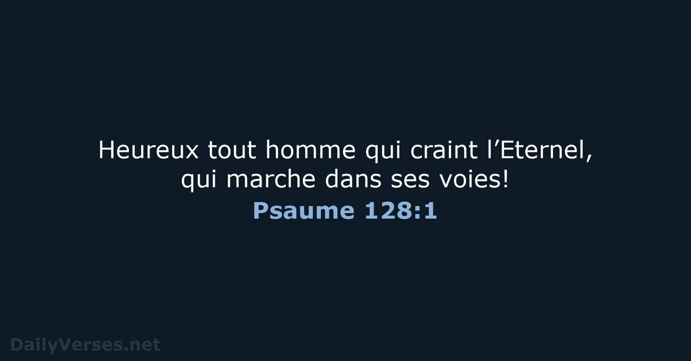 Psaume 128:1 - SG21