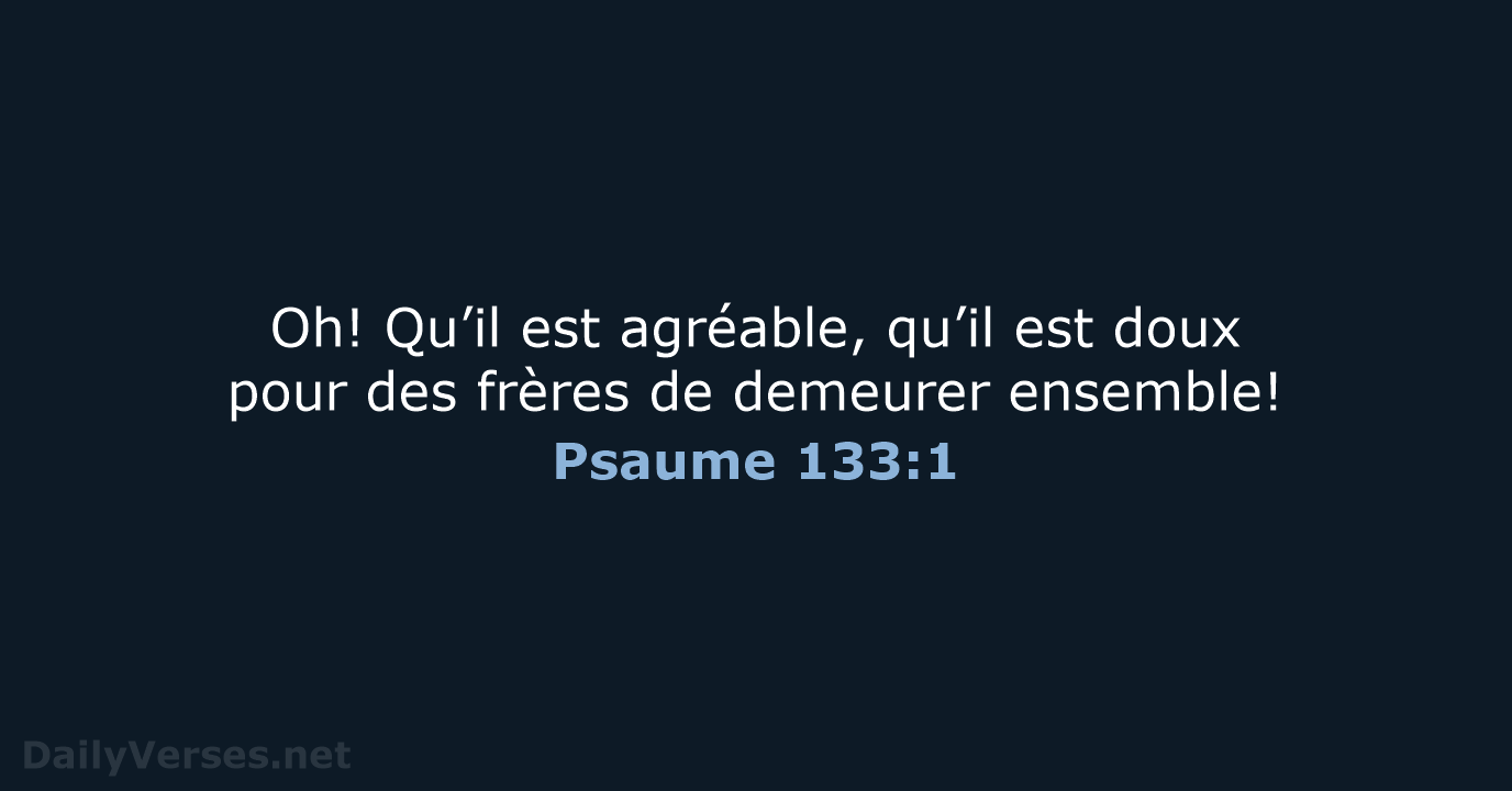 Psaume 133:1 - SG21
