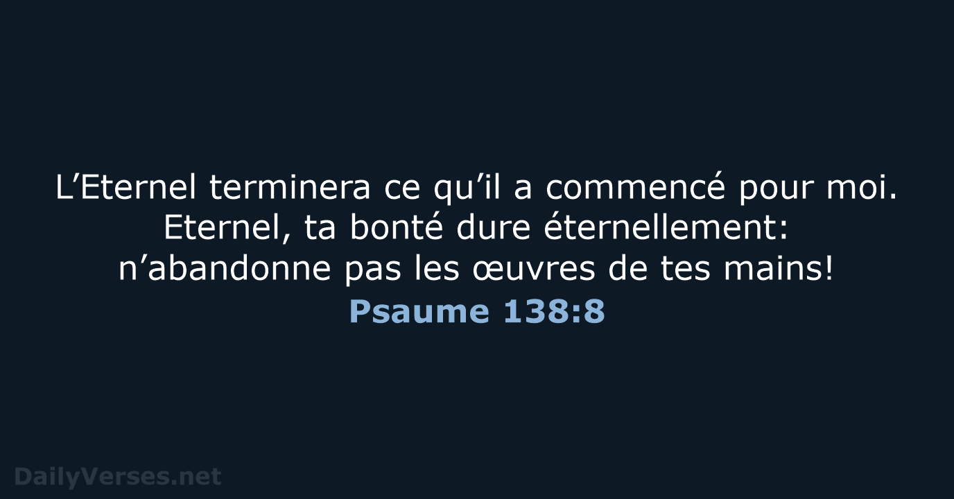 Psaume 138:8 - SG21