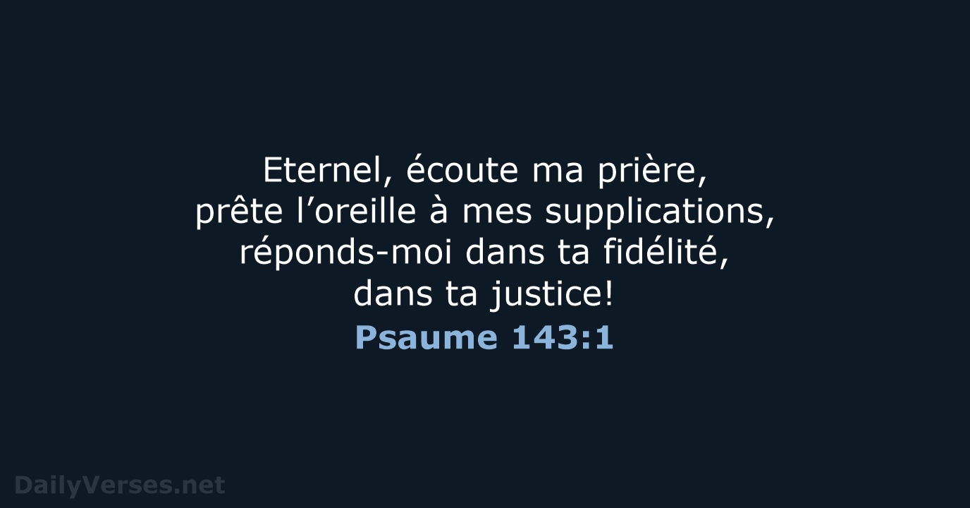 Psaume 143:1 - SG21