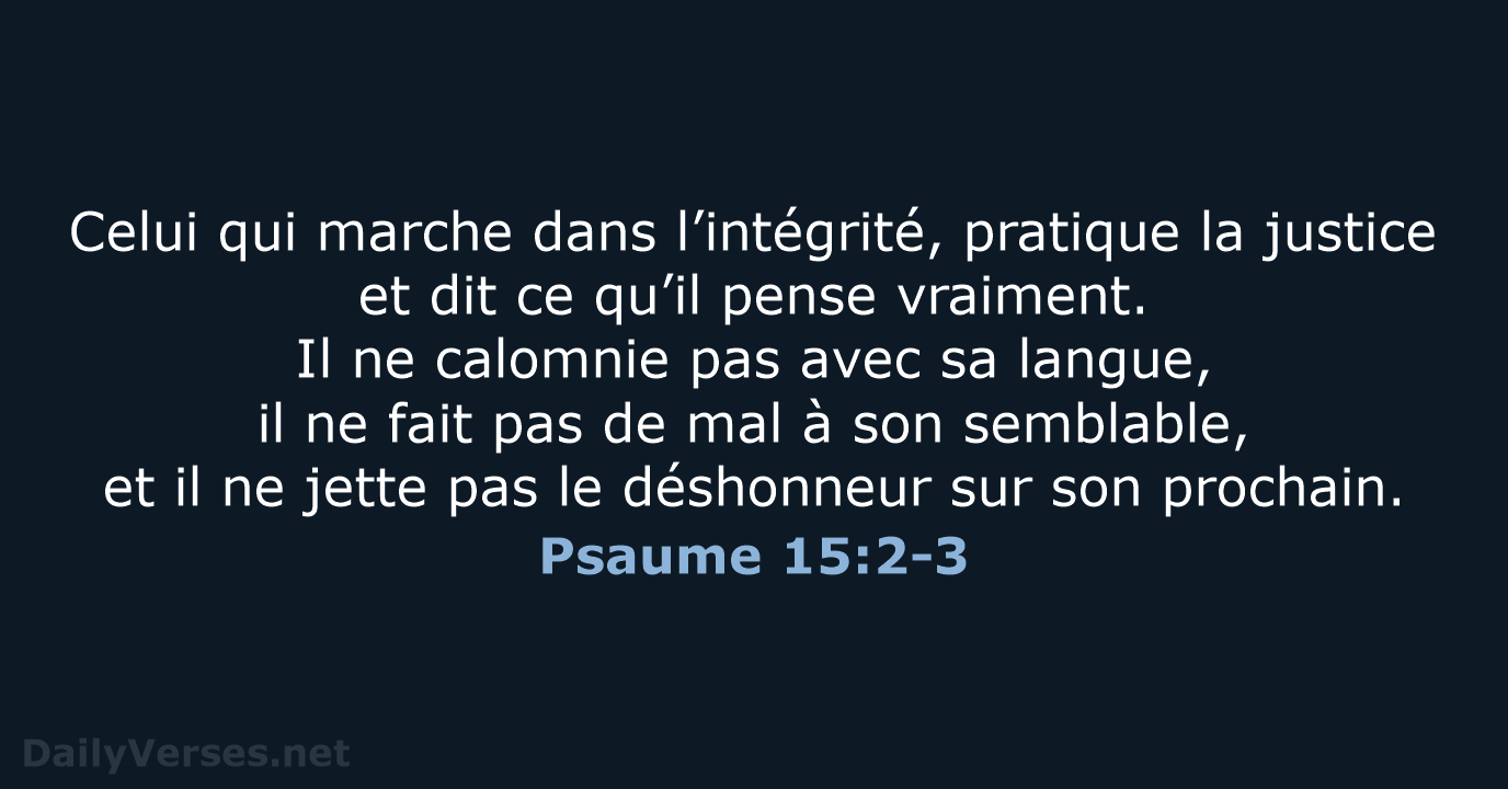 Psaume 15:2-3 - SG21