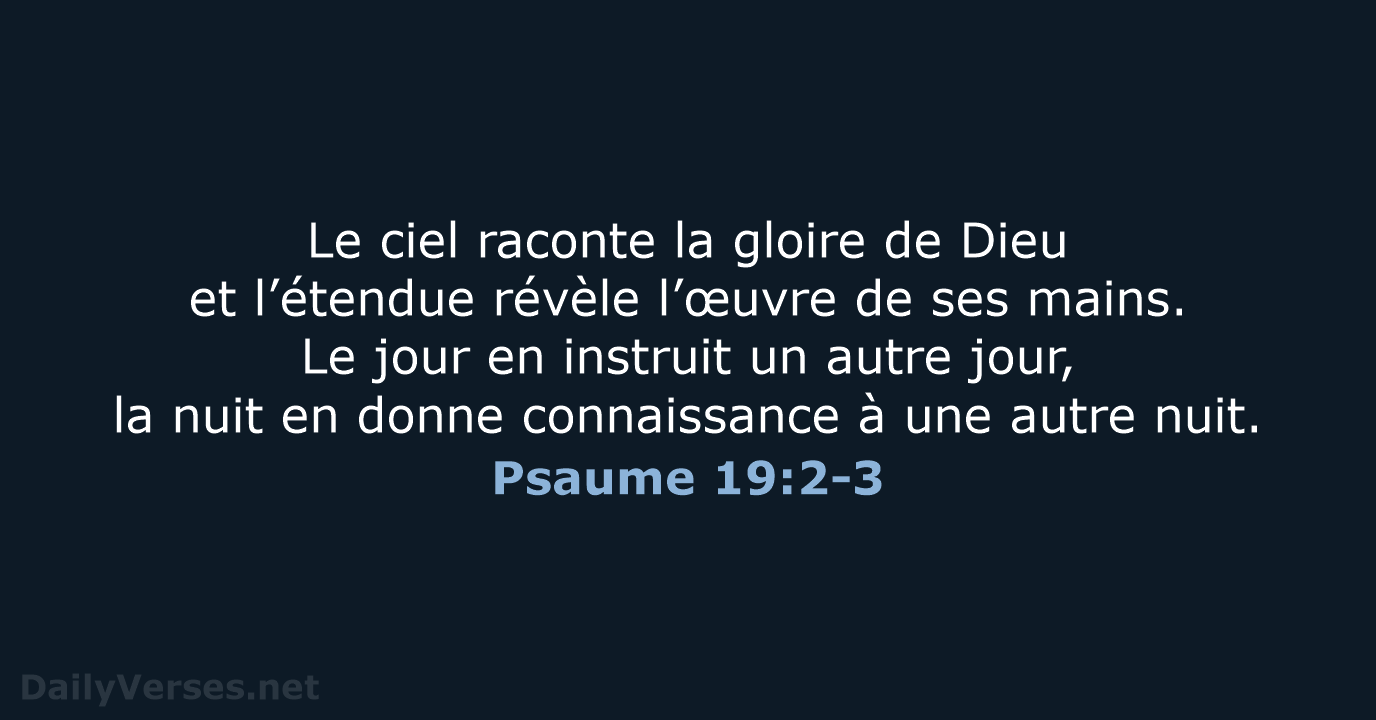 Psaume 19:2-3 - SG21