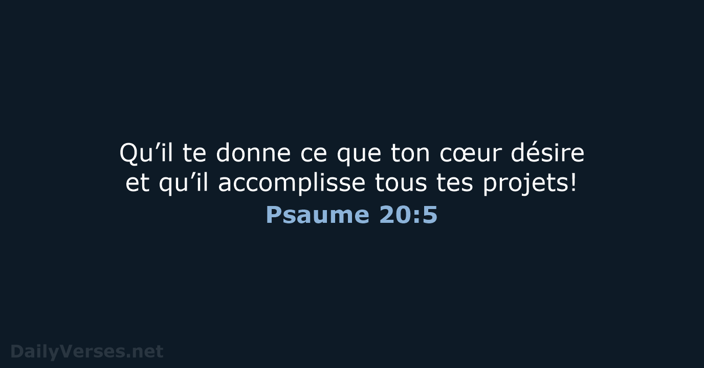 Psaume 20:5 - SG21