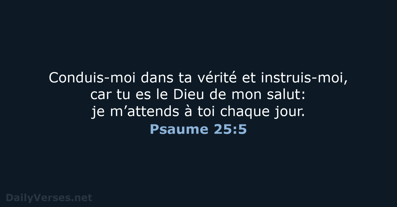 Psaume 25:5 - SG21
