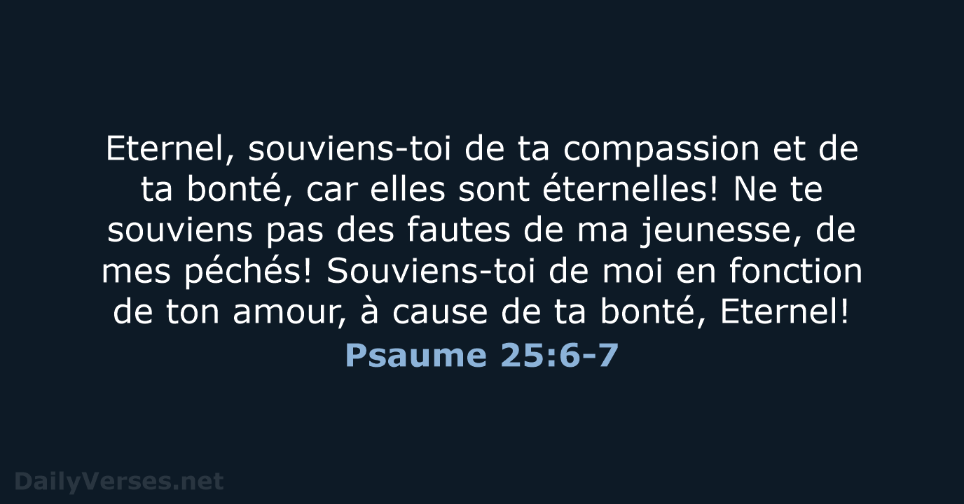 Psaume 25:6-7 - SG21