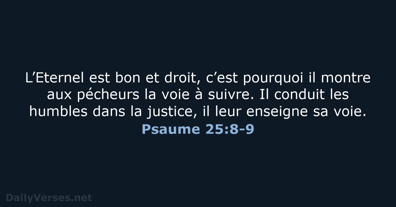 Psaume 25:8-9 - SG21