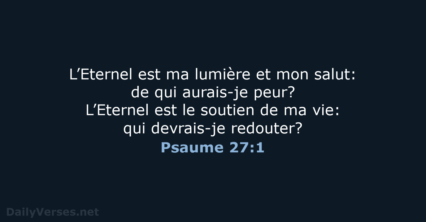 Psaume 27:1 - SG21