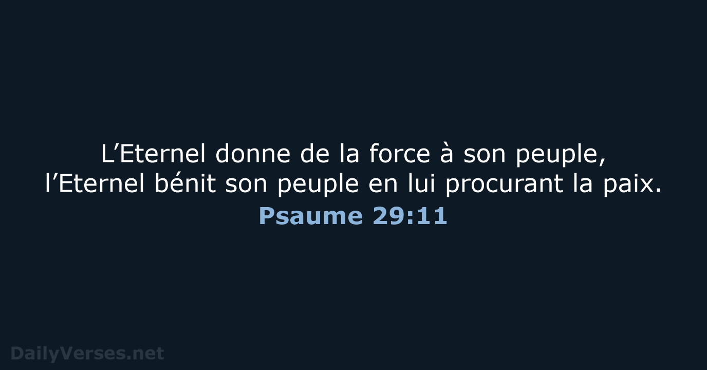 Psaume 29:11 - SG21
