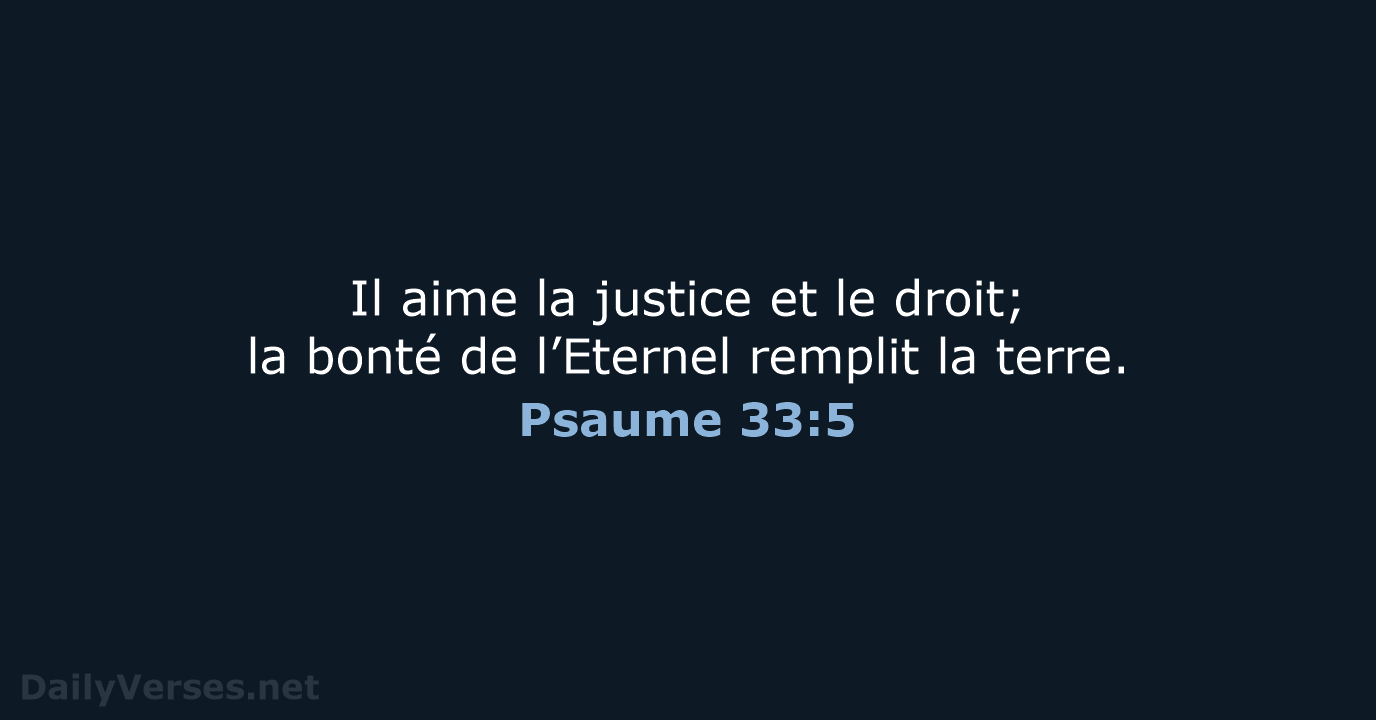Psaume 33:5 - SG21