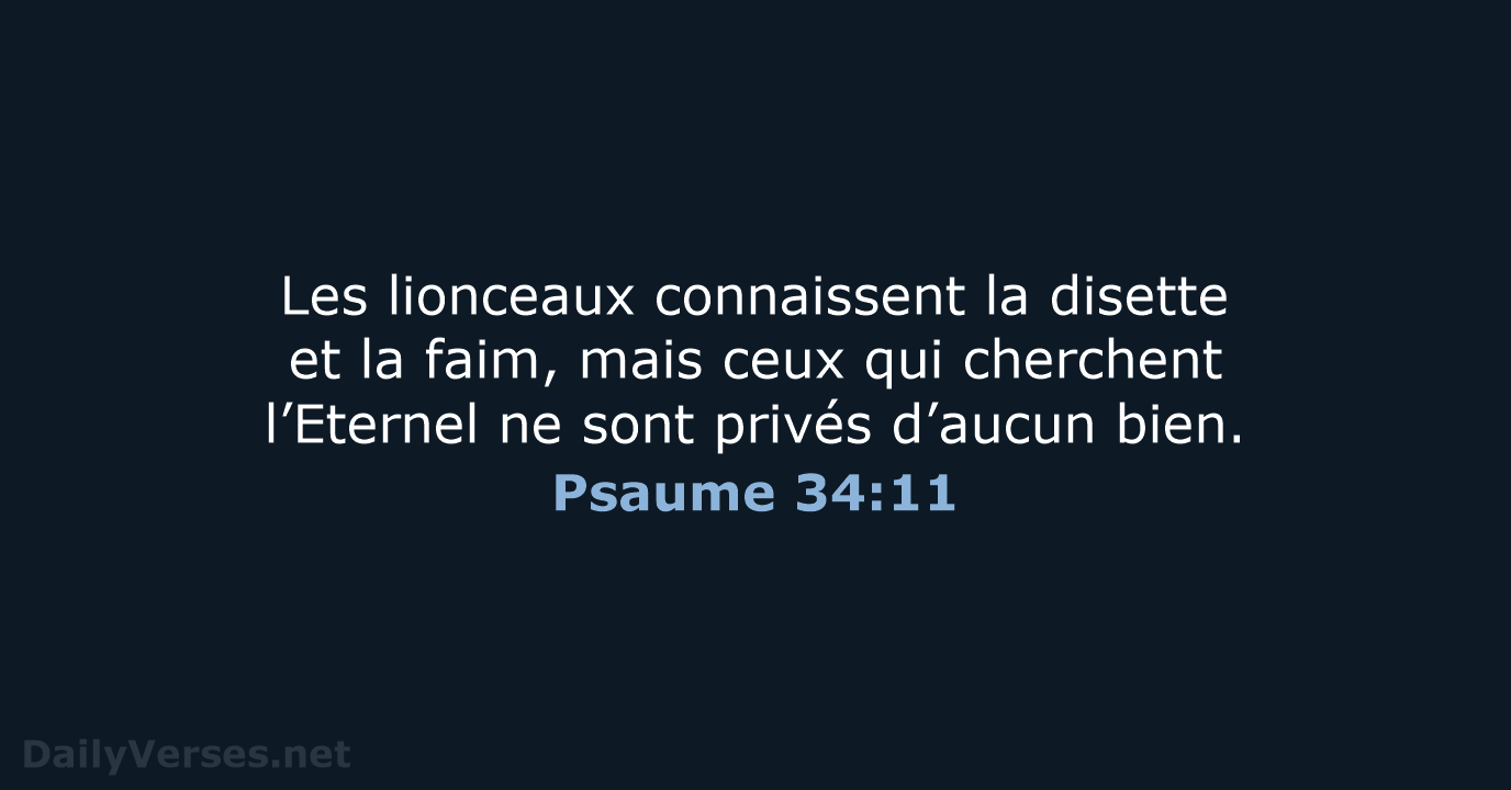 Psaume 34:11 - SG21