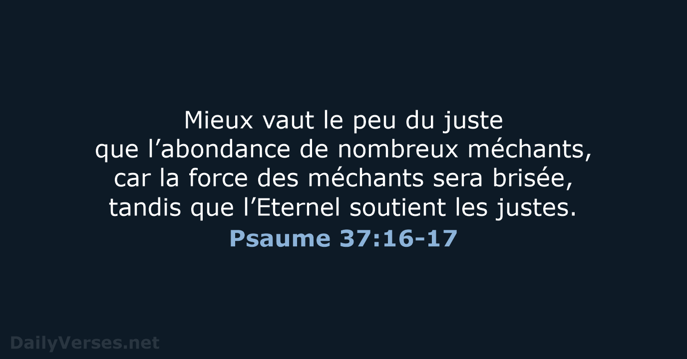 Psaume 37:16-17 - SG21