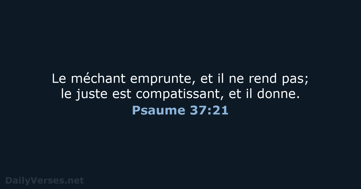 Psaume 37:21 - SG21