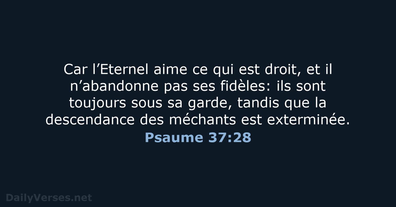 Psaume 37:28 - SG21