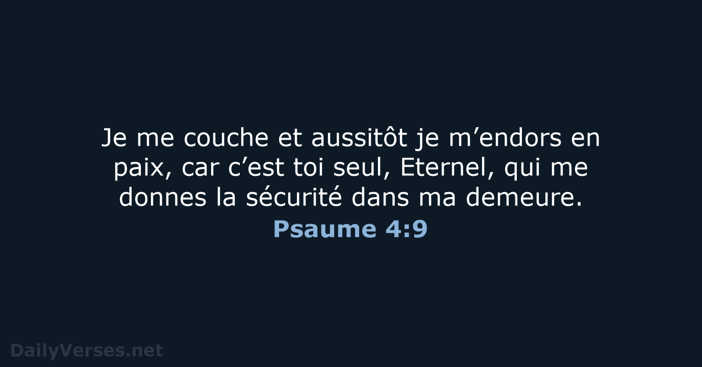 Psaume 4:9 - SG21
