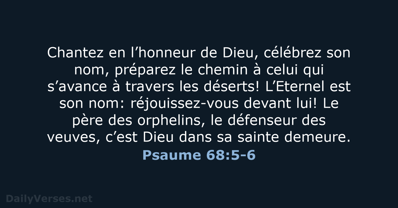 Psaume 68:5-6 - SG21