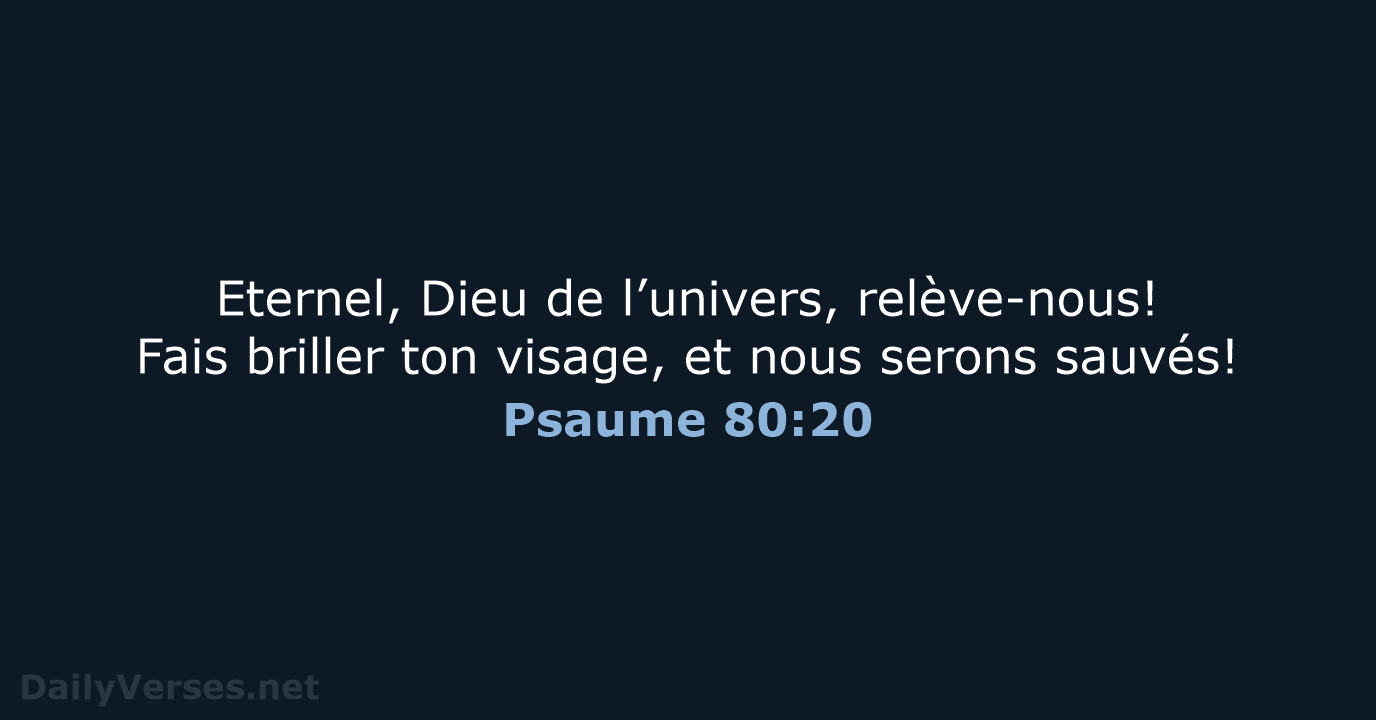 Psaume 80:20 - SG21