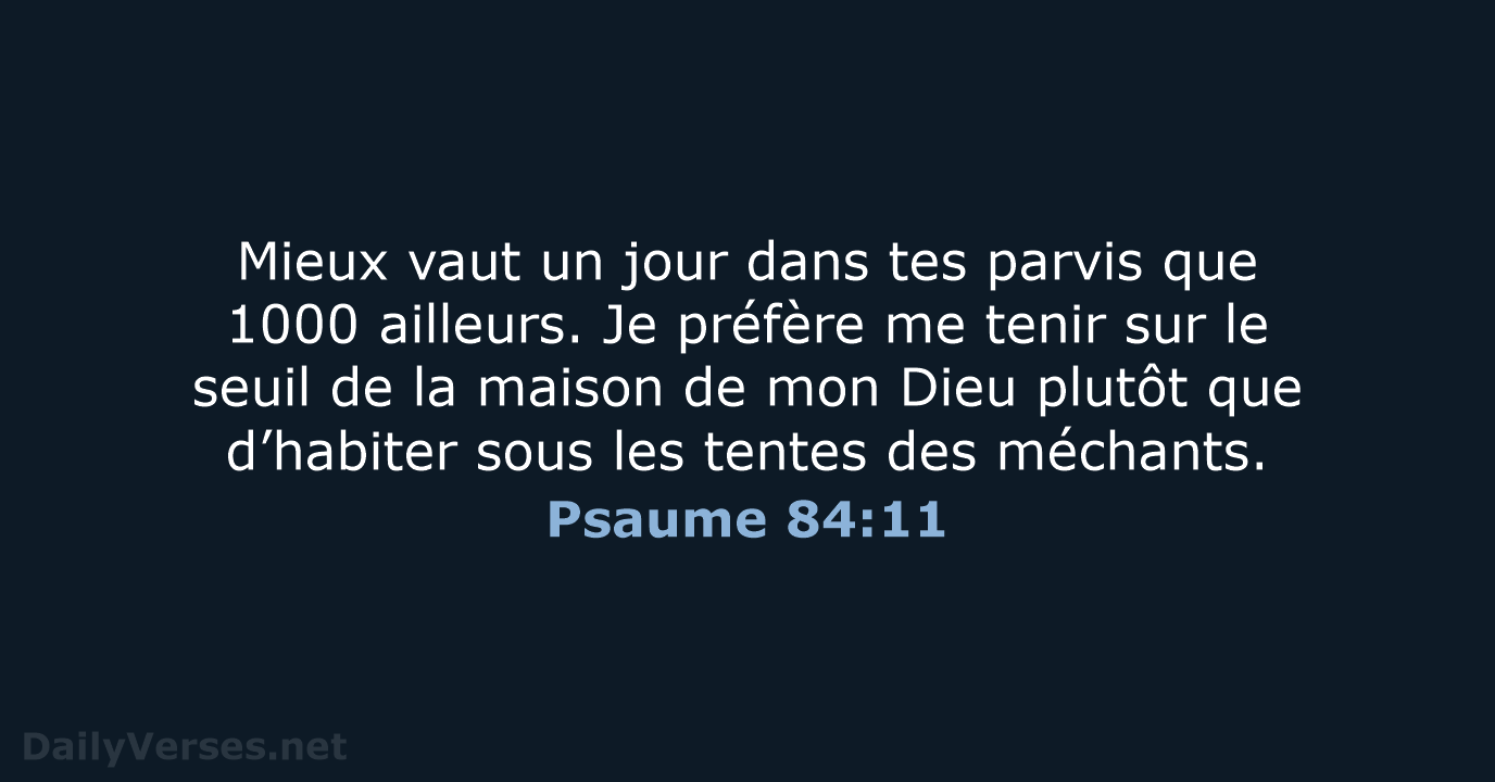 Psaume 84:11 - SG21