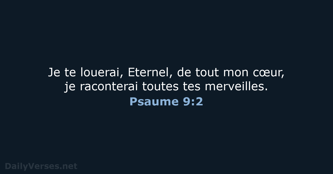 Psaume 9:2 - SG21