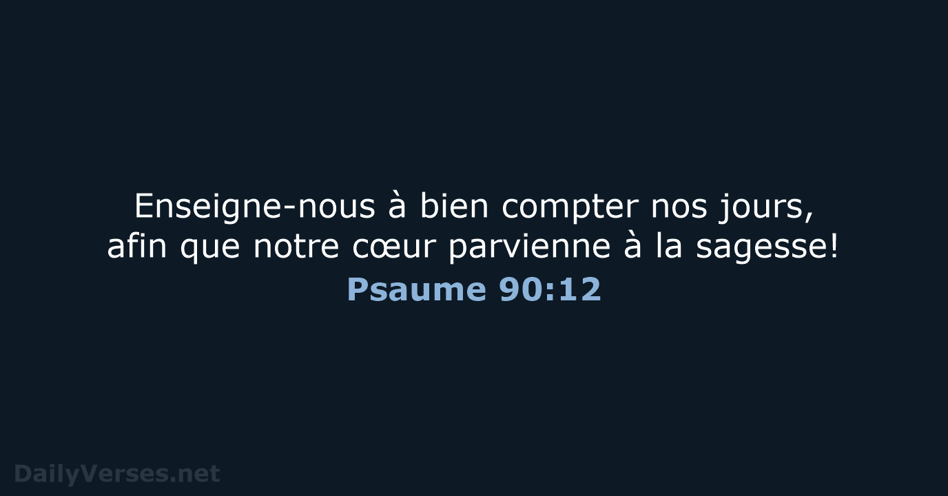 Psaume 90:12 - SG21
