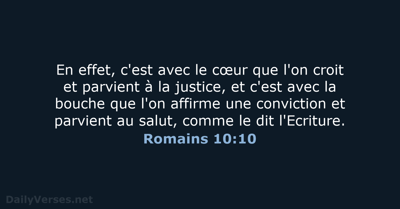 Romains 10:10 - SG21