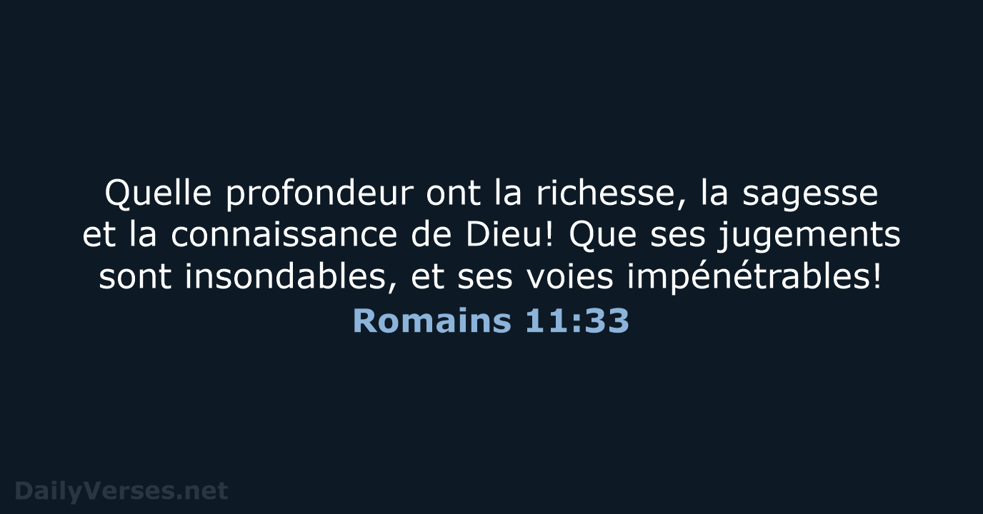 Romains 11:33 - SG21