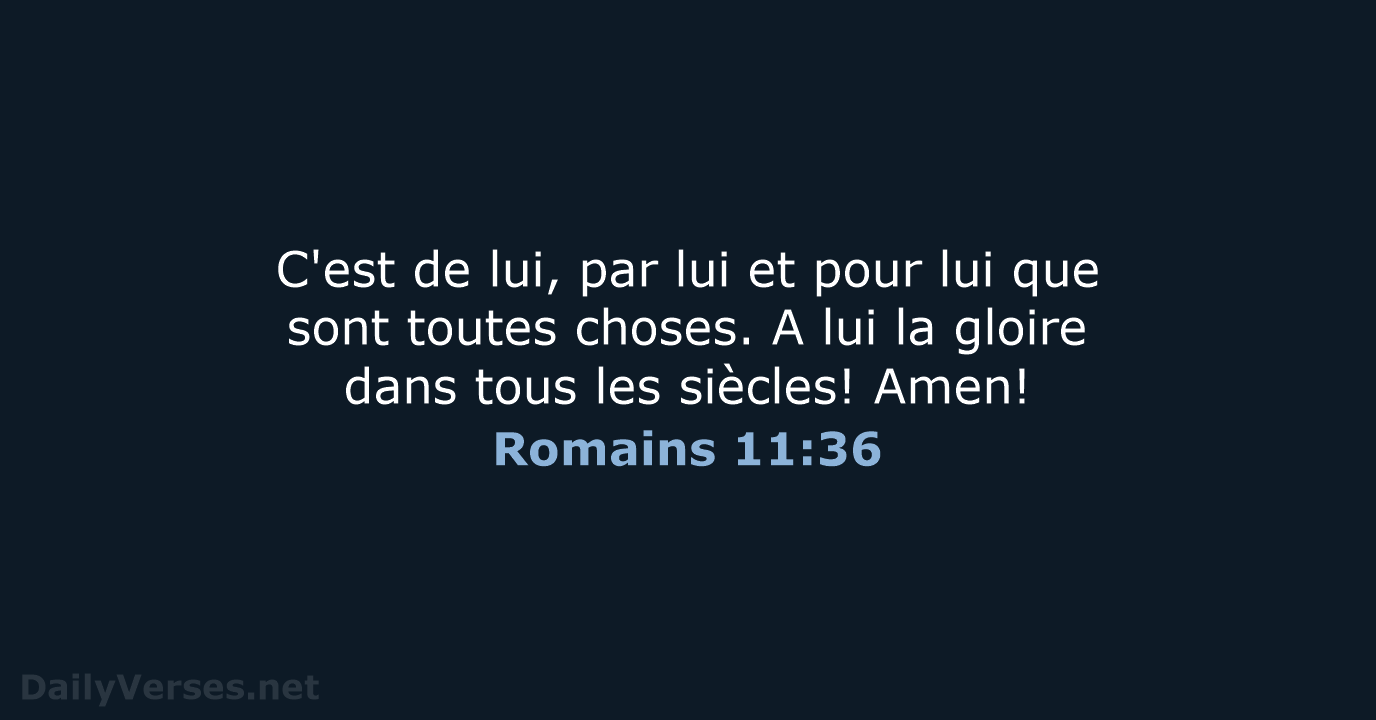 Romains 11:36 - SG21