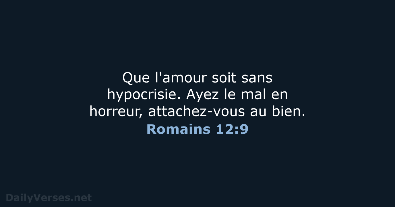 Romains 12:9 - SG21