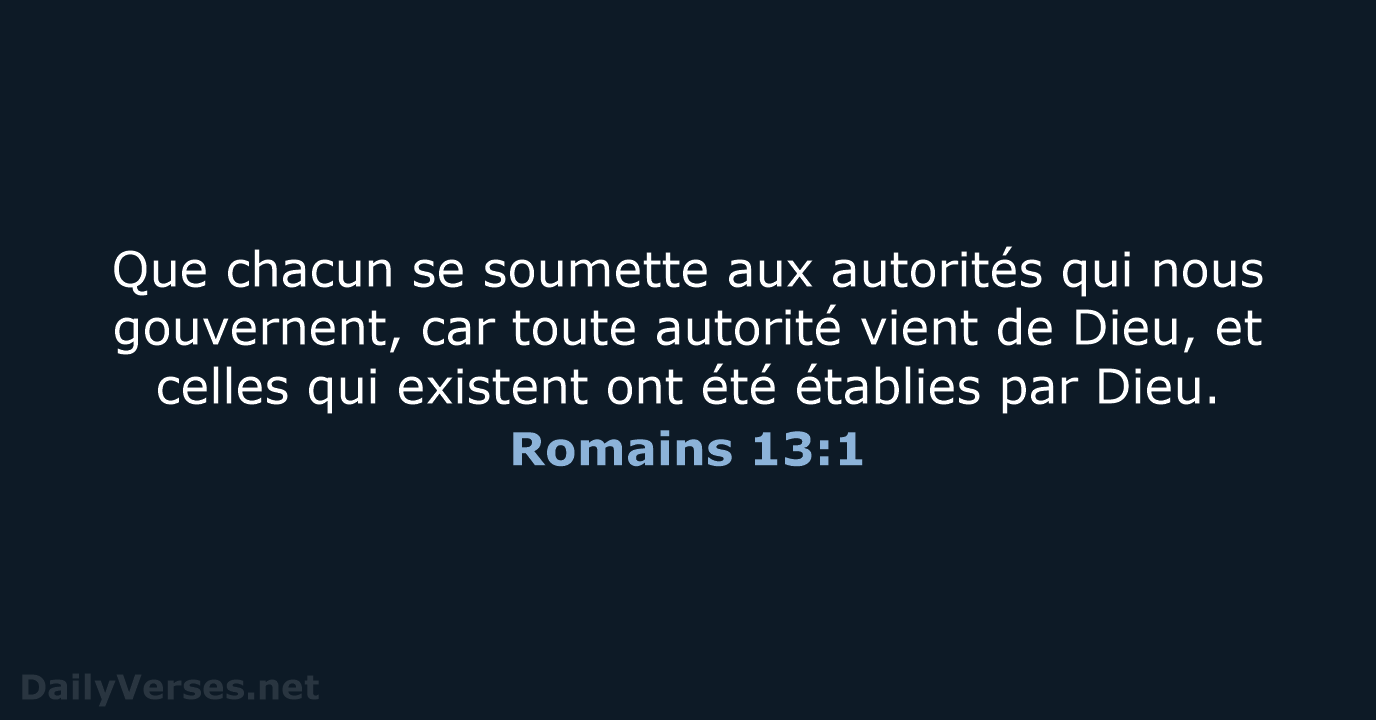 Romains 13:1 - SG21