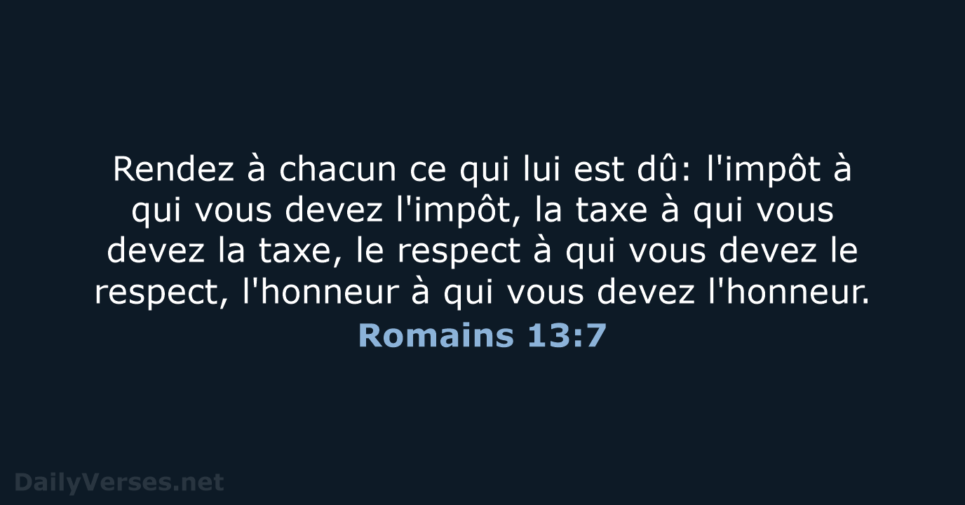 Romains 13:7 - SG21