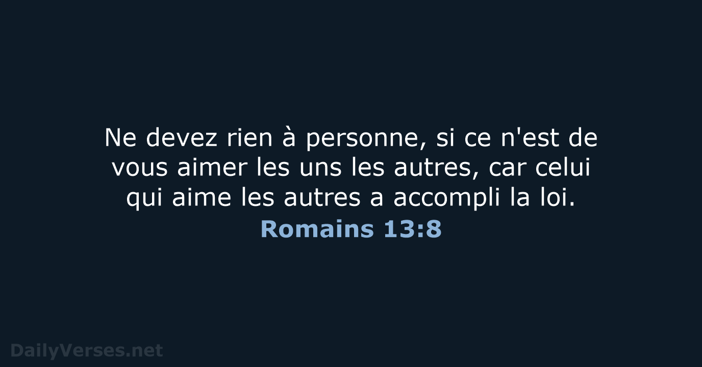 Romains 13:8 - SG21
