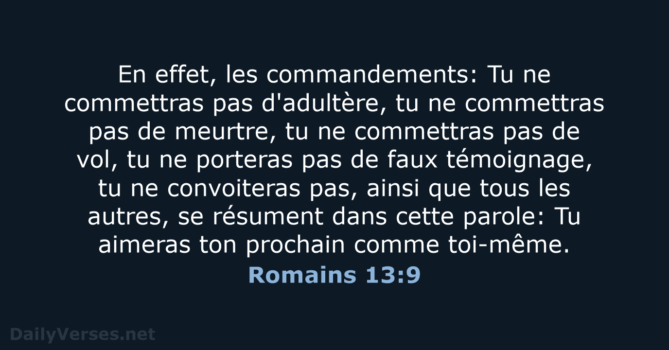 Romains 13:9 - SG21