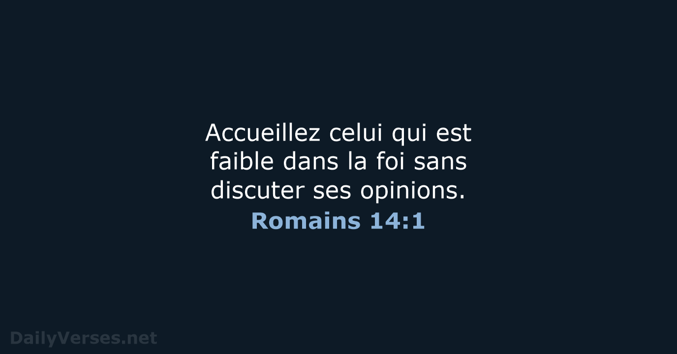 Romains 14:1 - SG21