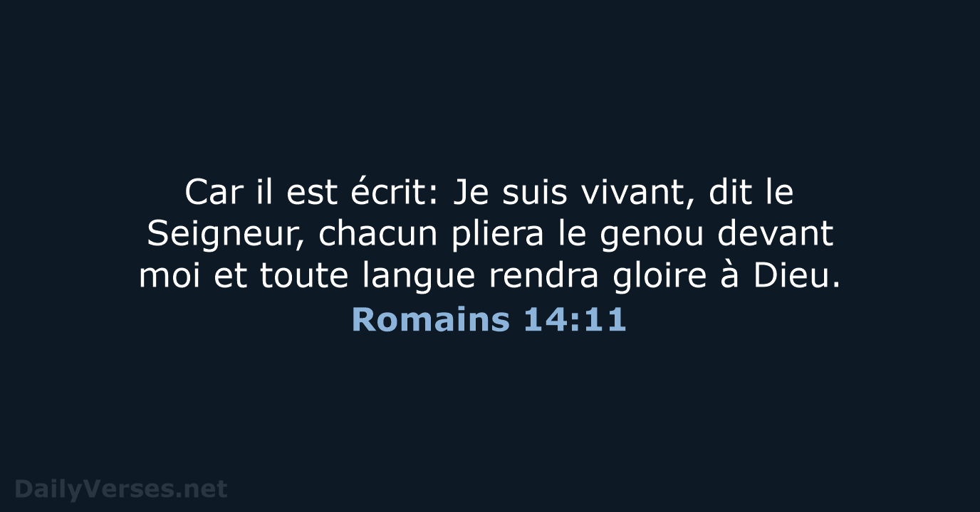 Romains 14:11 - SG21