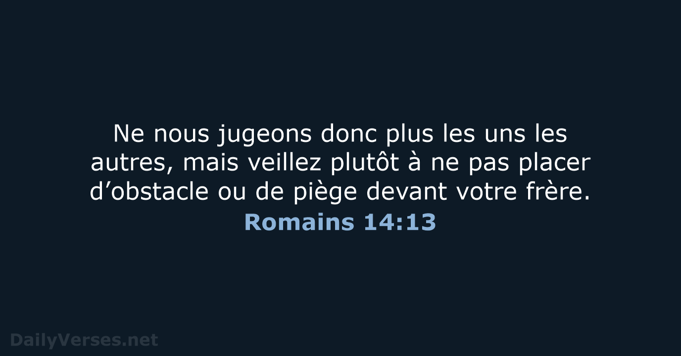 Romains 14:13 - SG21