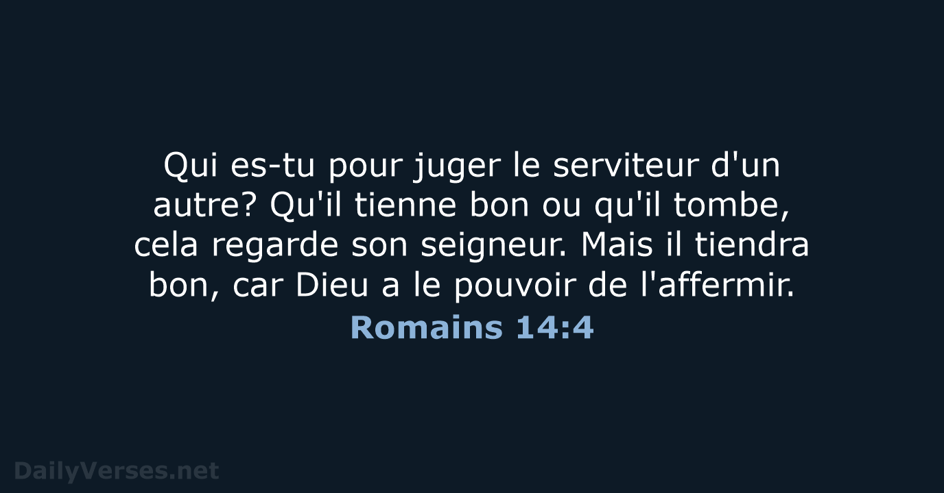 Romains 14:4 - SG21
