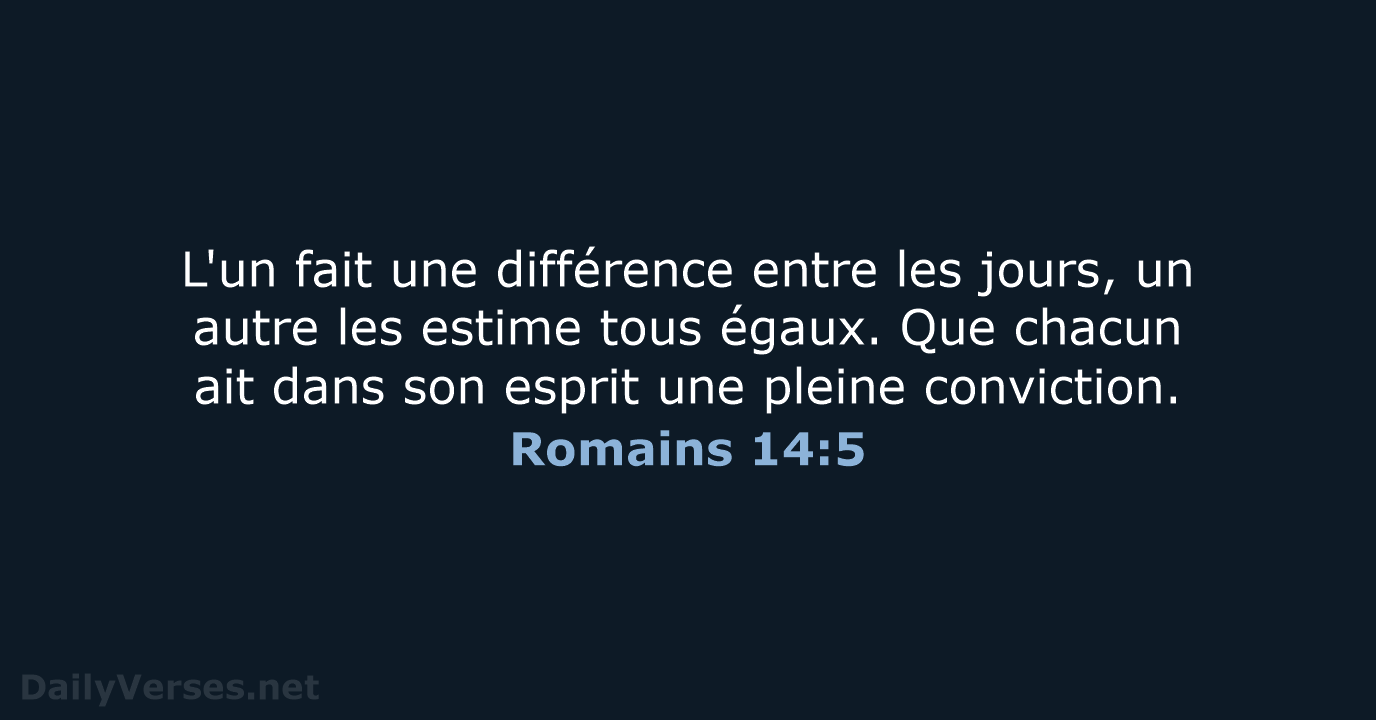 Romains 14:5 - SG21