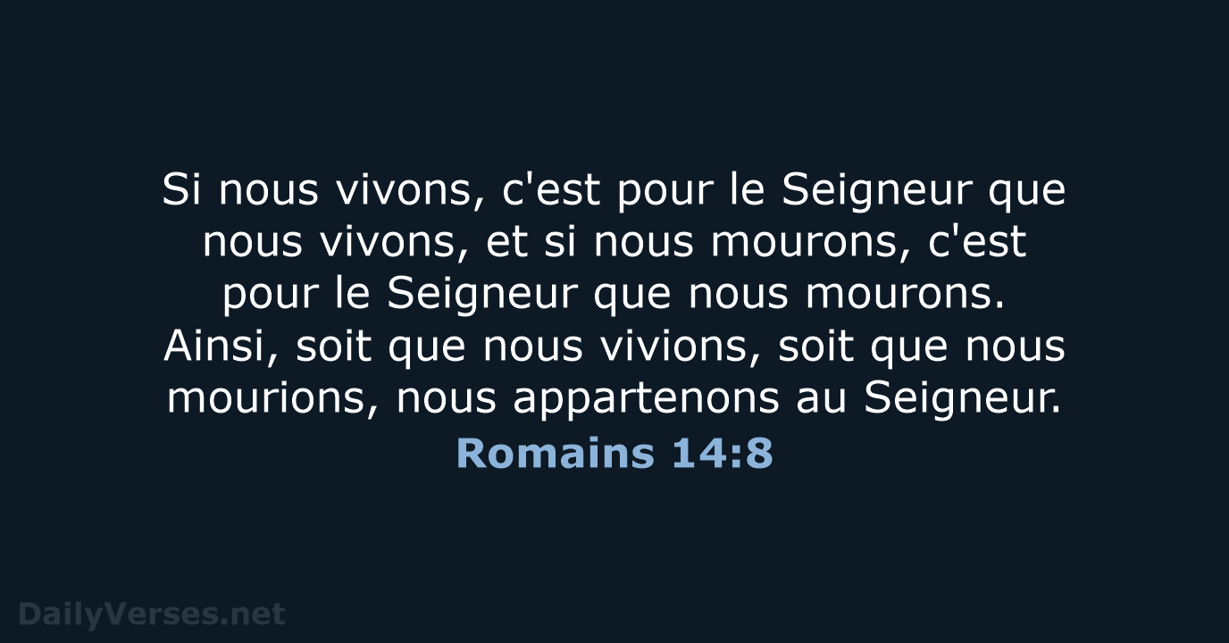 Romains 14:8 - SG21