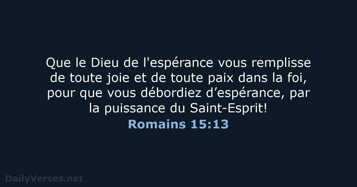 Romains 15:13 - SG21