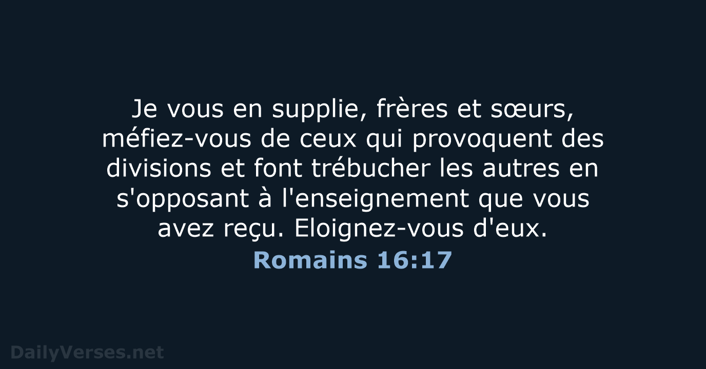 Romains 16:17 - SG21