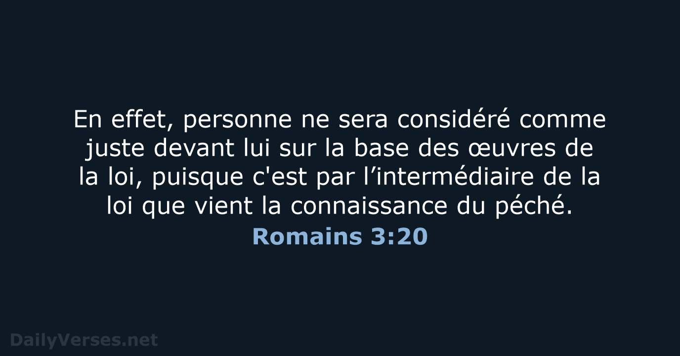 Romains 3:20 - SG21
