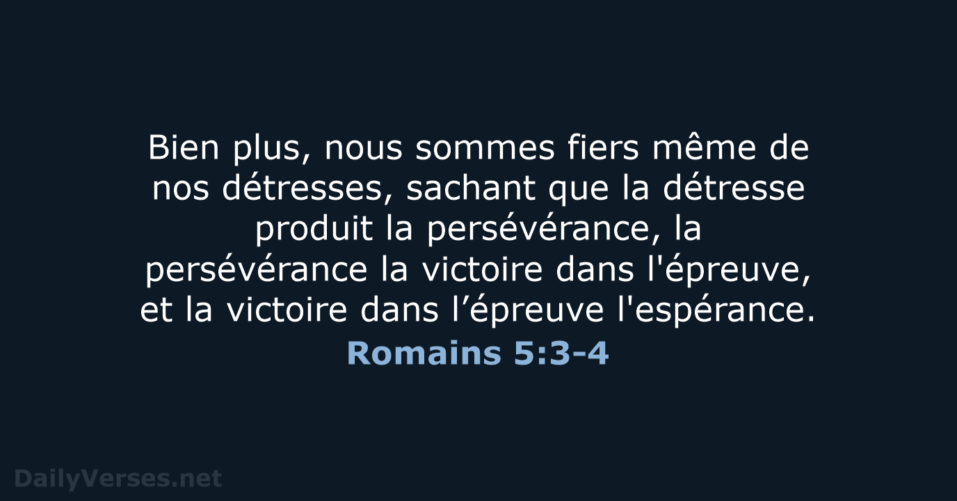 Romains 5:3-4 - SG21
