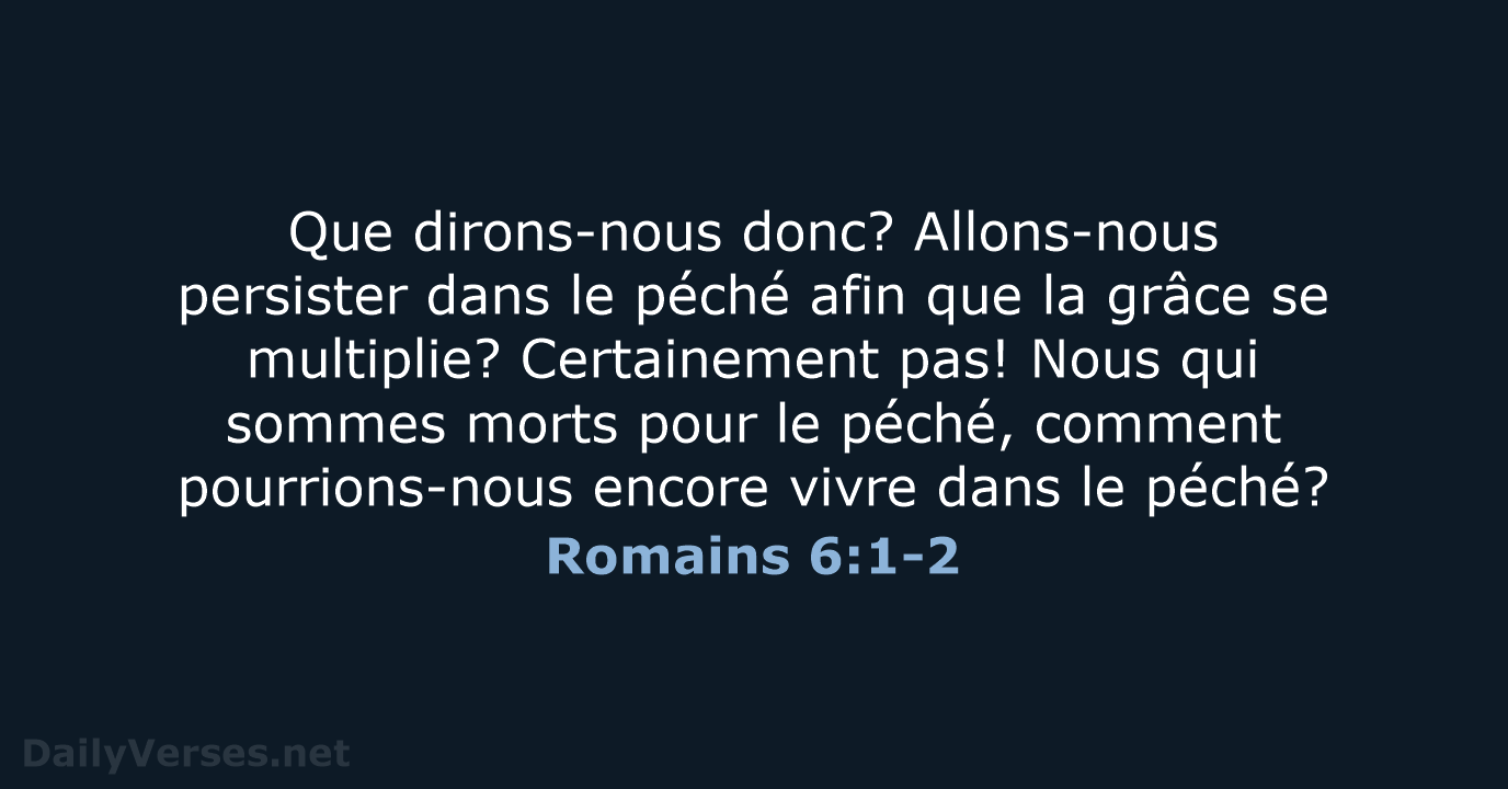 Romains 6:1-2 - SG21