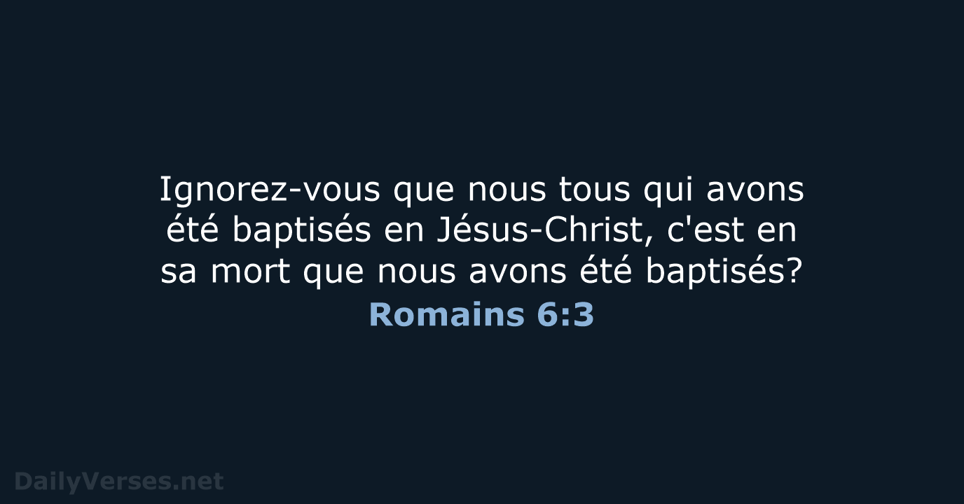Romains 6:3 - SG21