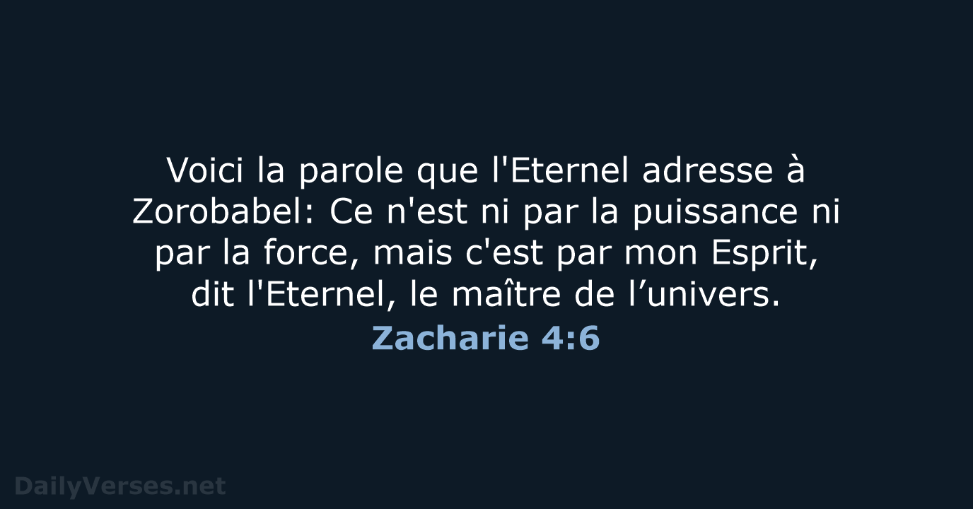 Zacharie 4:6 - SG21