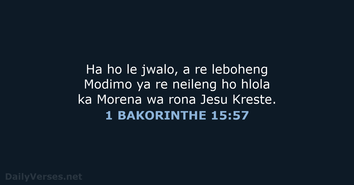 1 BAKORINTHE 15:57 - SSO89