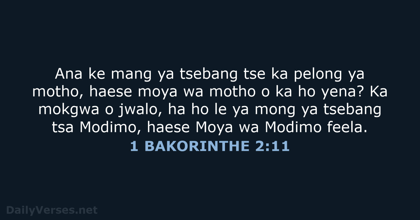 1 BAKORINTHE 2:11 - SSO89