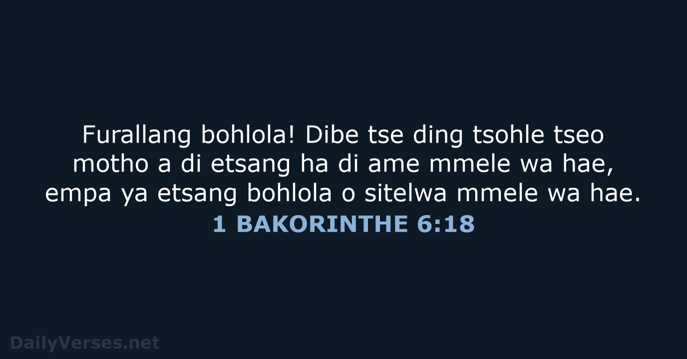 1 BAKORINTHE 6:18 - SSO89